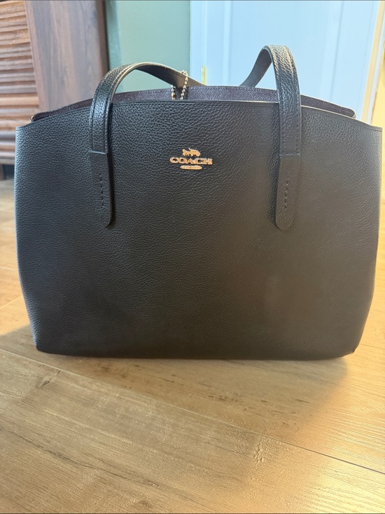 Coach Handbags - Coach Charlie Carryall Black Pebbled Leather Tote with Gold Logo (large)